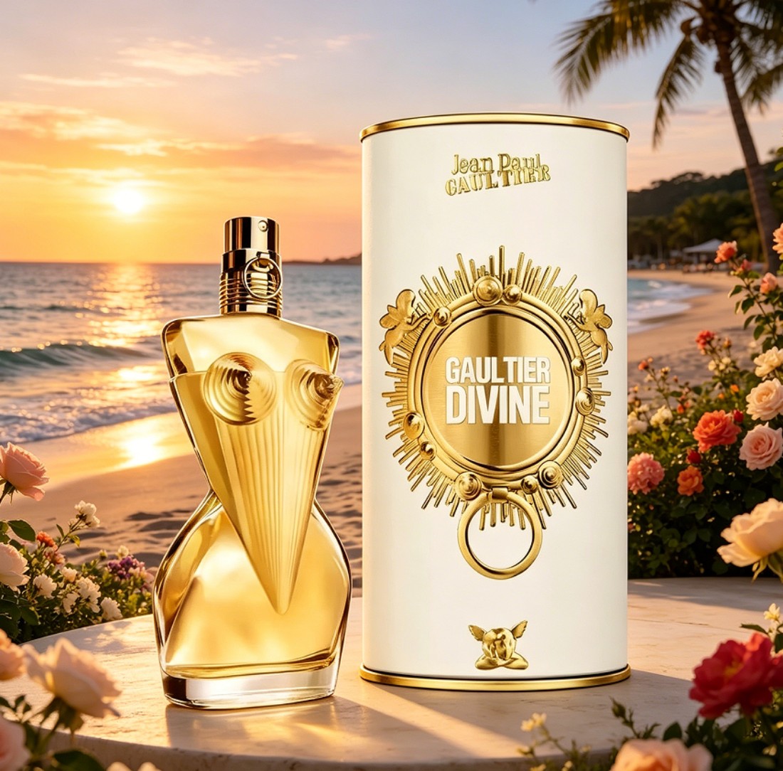 Perfume Fragrance Jean Paul Gaultier Le Male - ジャン・ポール・ゴルティエ ディヴァイン パフューム スプレー、4.2オンス（125ml）、心地よい花の香り、爽やかな塩味の海風、持続性のある香り、他に類を見ない上品さ、ギフトに最適。