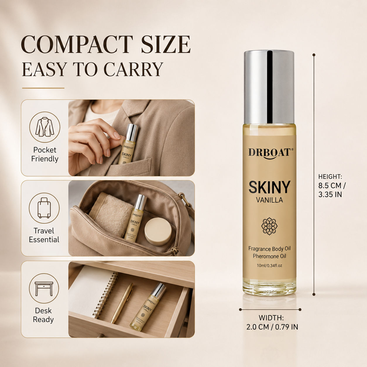メンズ用ロールオンフレグランスオイル。肌に優しく、バニラとホ - Perfume Alcohol Fragrance のレビューと価格