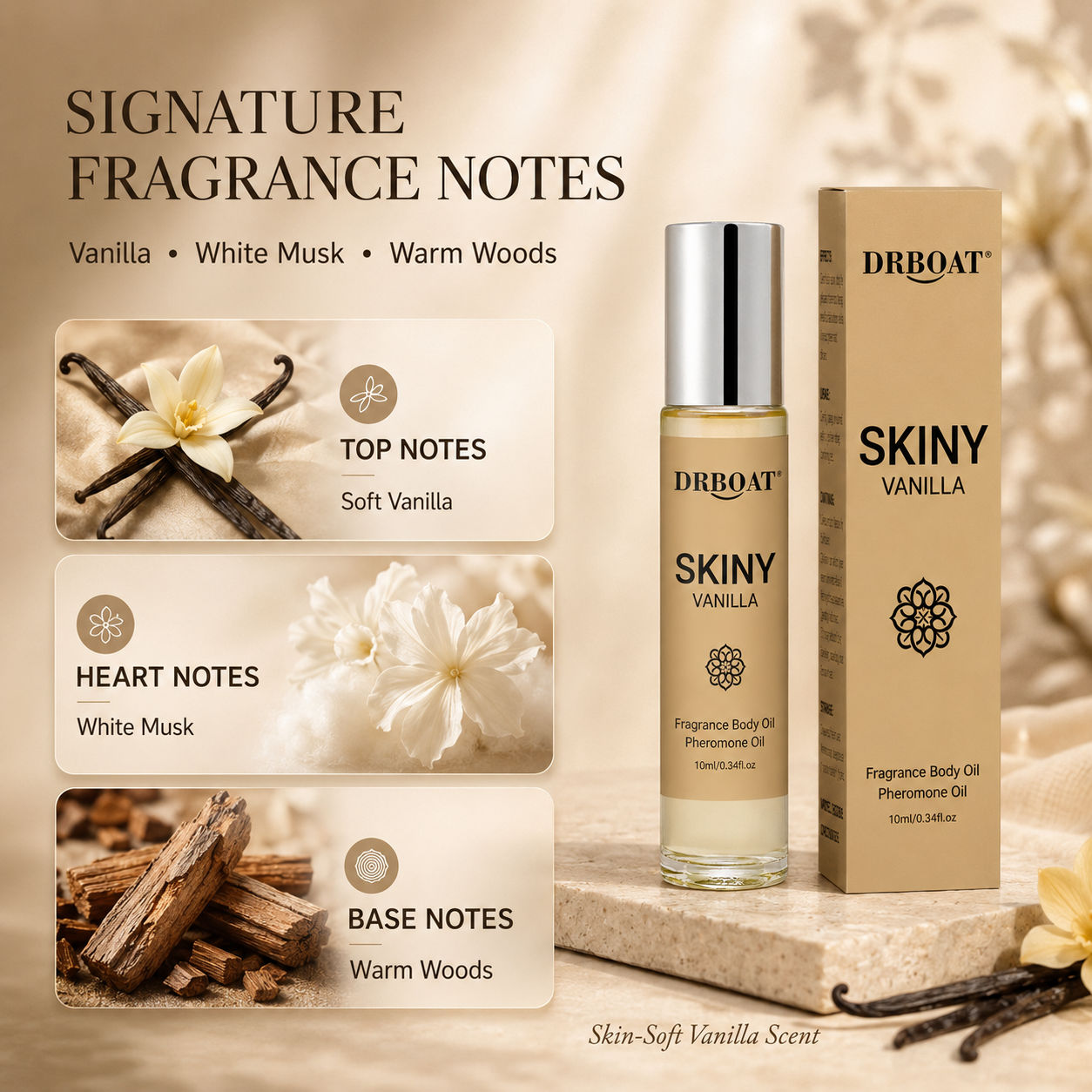 メンズ用ロールオンフレグランスオイル。肌に優しく、バニラとホ - Perfume Alcohol Fragrance のレビューと価格