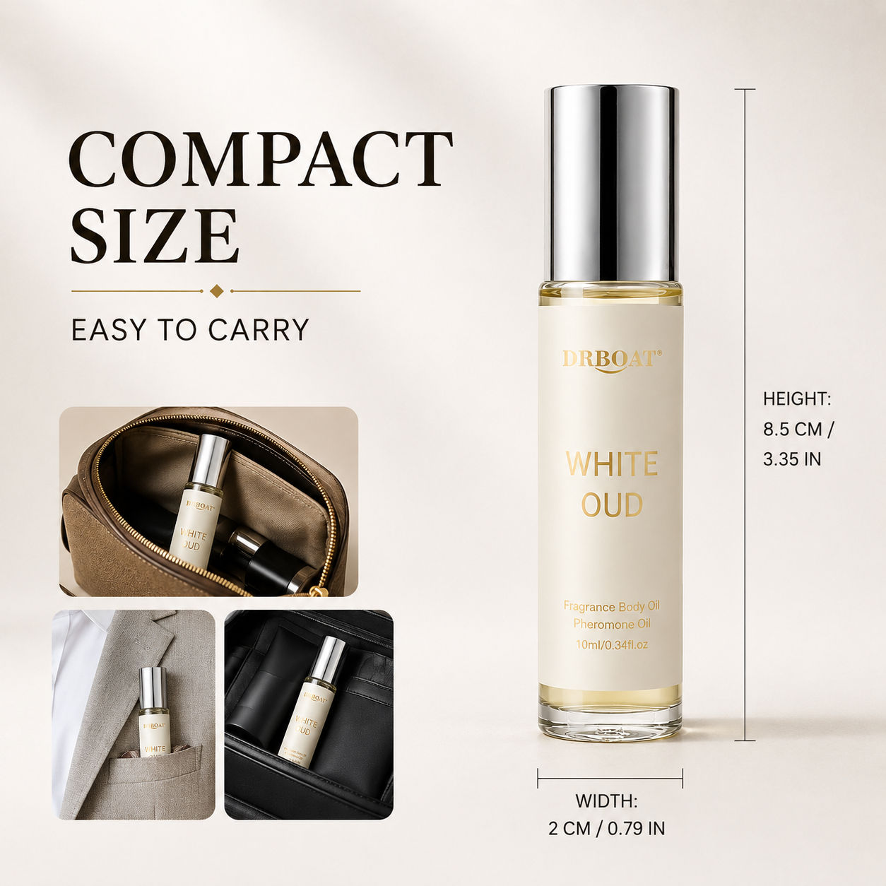 メンズ用ロールオン香水オイル、フレッシュな柑橘系と白檀の香り - Perfume Alcohol Fragrance のレビューと価格