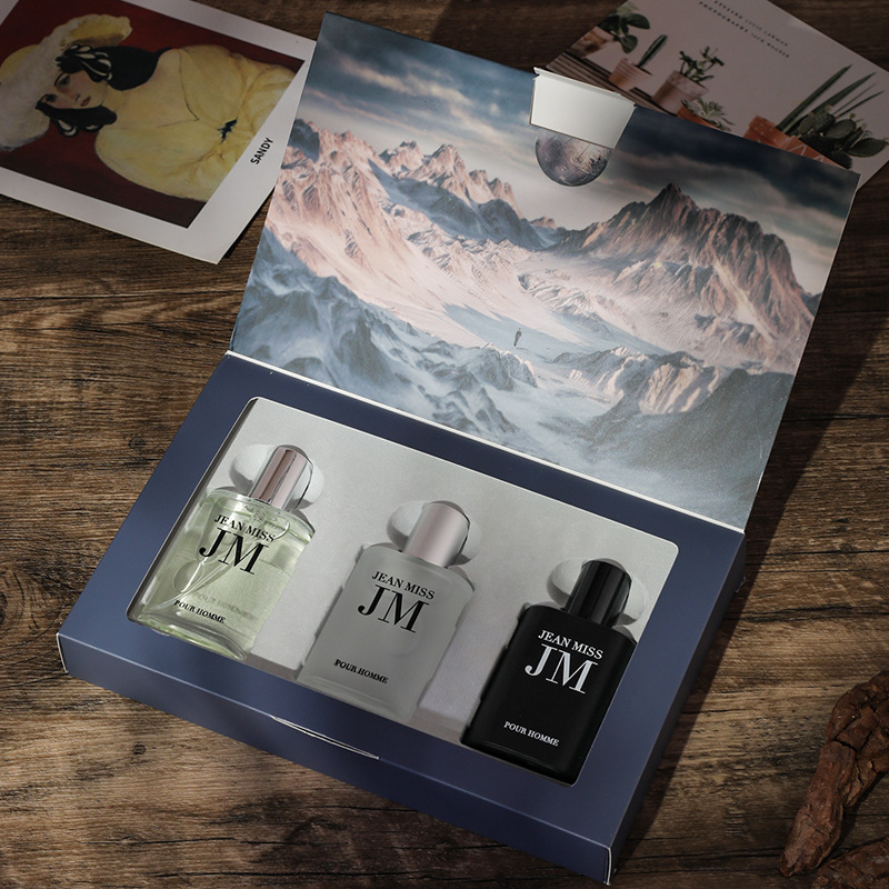 男性用オードトワレコロンギフトセット3個、エンボス加工のスク - Perfume Alcohol Fragrance のレビューと価格