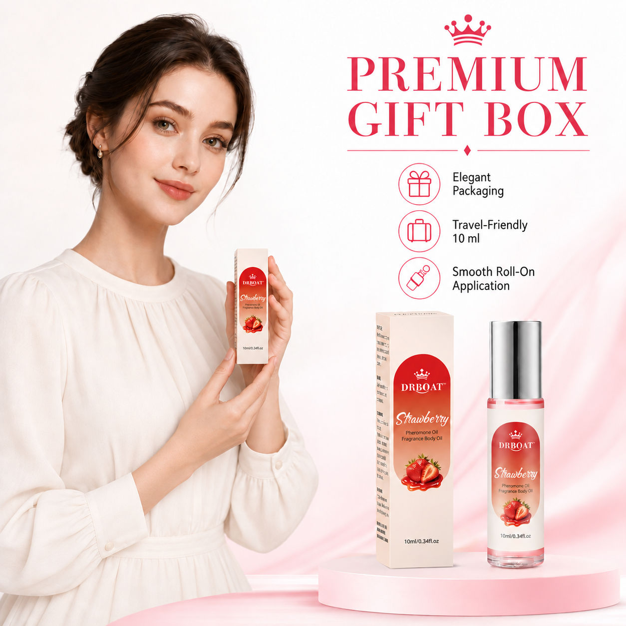 女性用ストロベリーロールオン香水オイル 10ml 長時間持続 - Perfume Fragrance Oil のレビューと価格